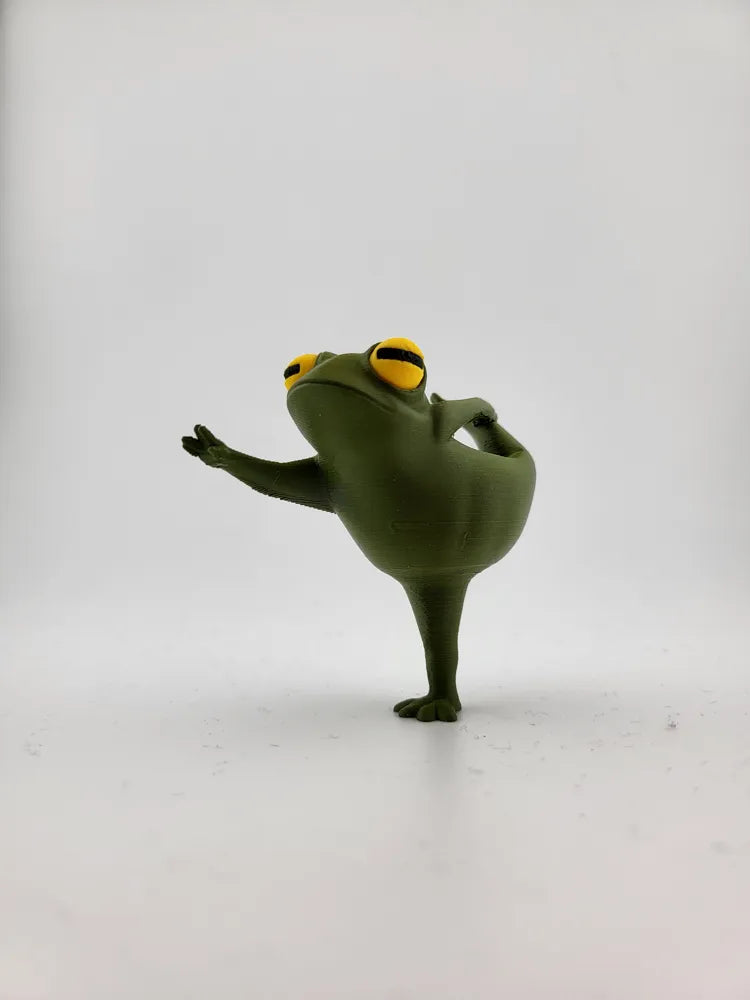 Zen Frog – Extended Warrior Pose Cute Desk Decor