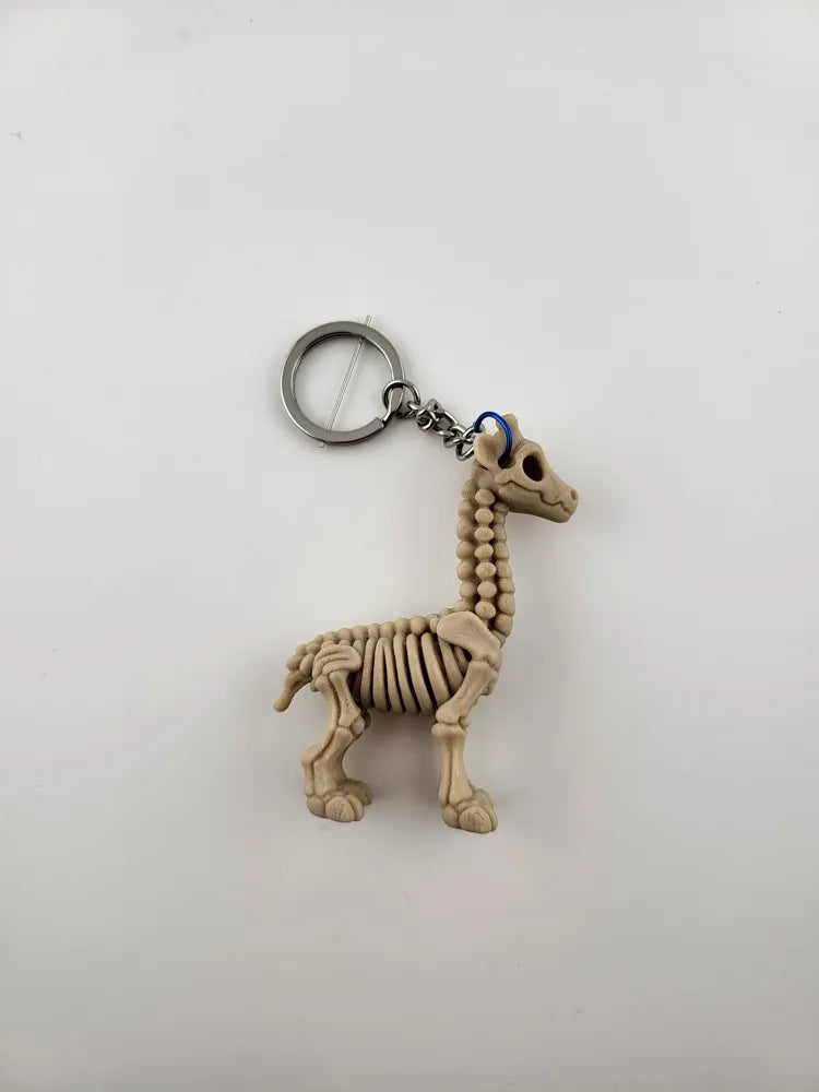 Skeleton Giraffe Keychain Cute Animal Skeleton