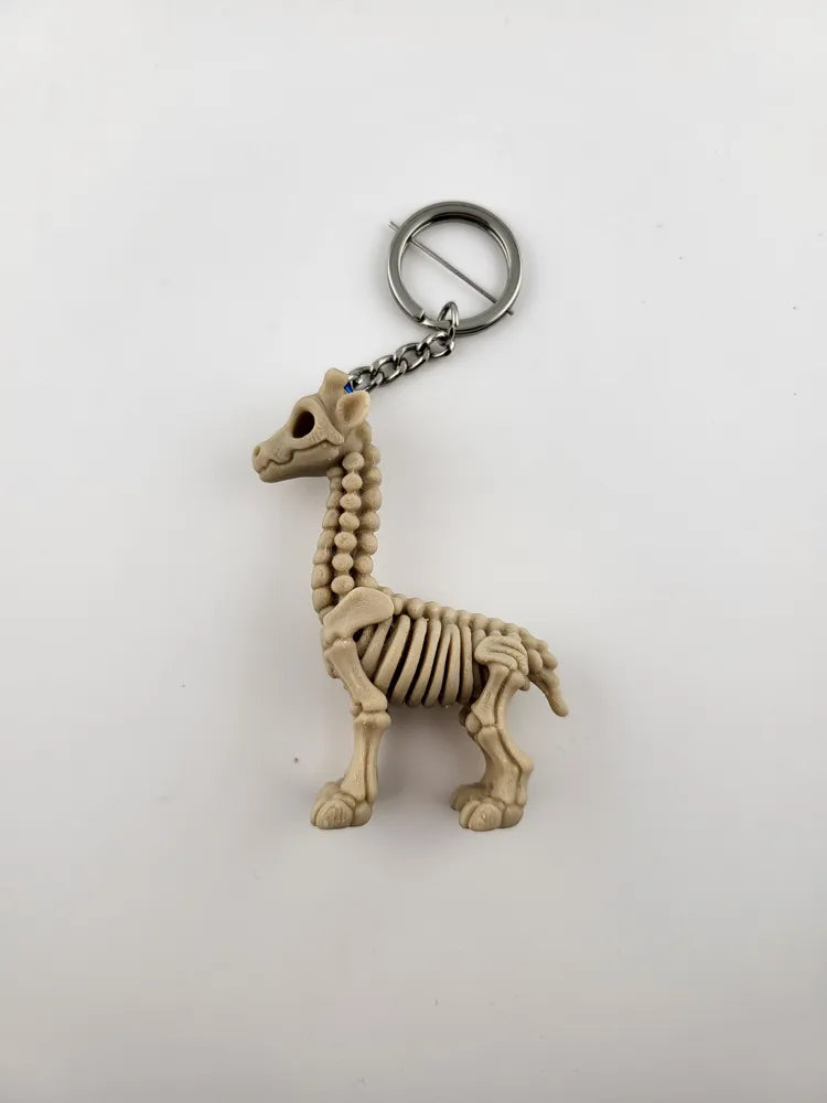 Skeleton Giraffe Keychain Cute Animal Skeleton