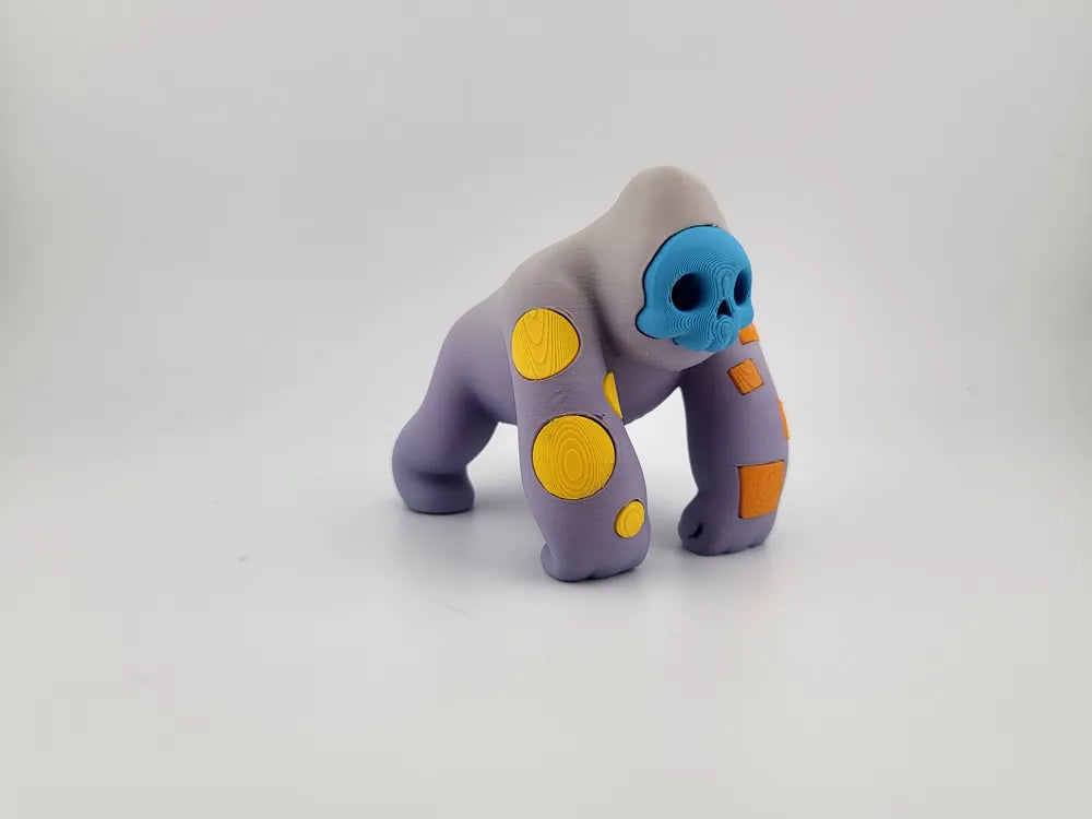 Skull Gorilla Color Toy Printed Halloween Figure