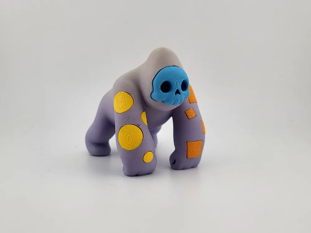 Skull Gorilla Color Toy Printed Halloween Figure