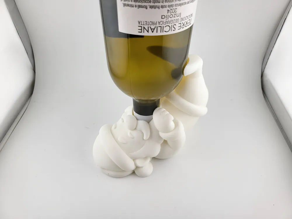 Wine Bottle Holder – Santa White Christmas Decor