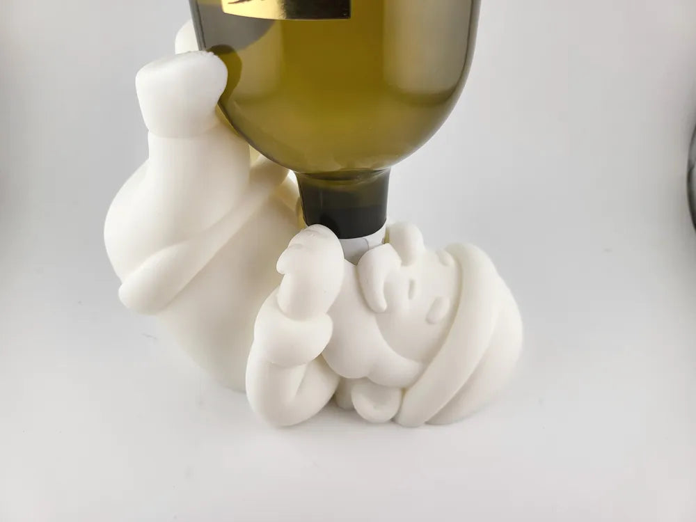 Wine Bottle Holder – Santa White Christmas Decor