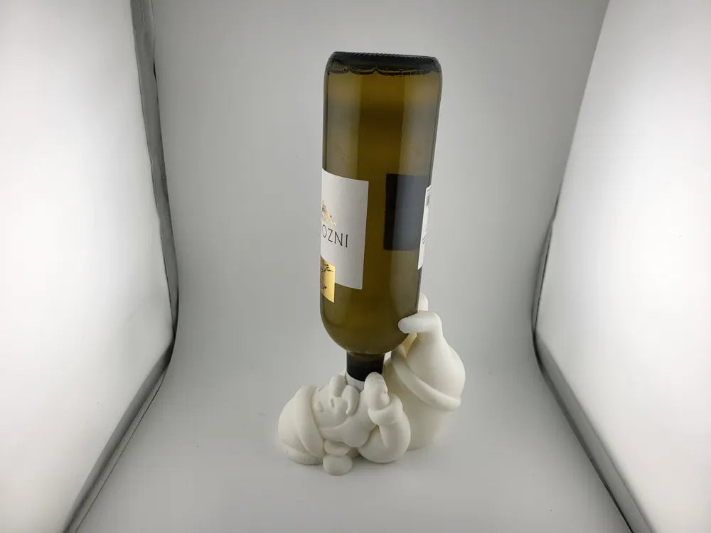 Wine Bottle Holder – Santa White Christmas Decor
