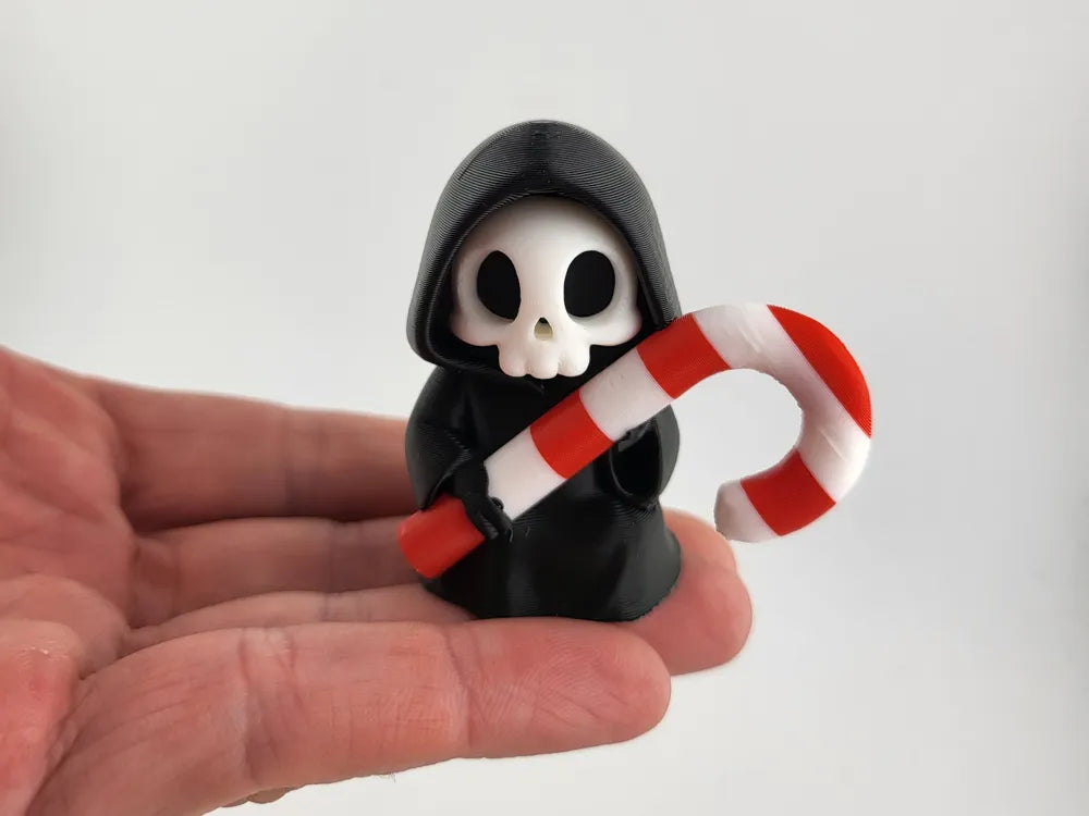 Cute Grim Reaper Christmas Figurine Kawaii Skull