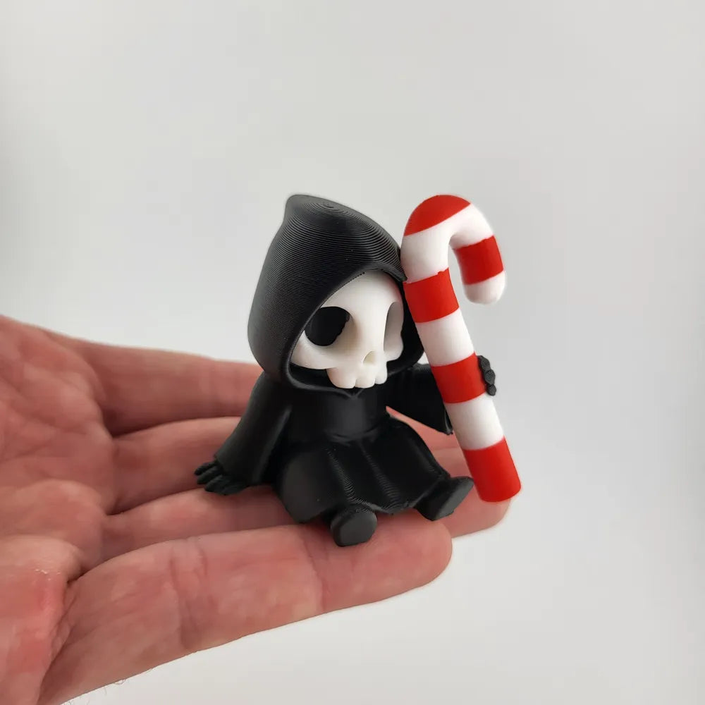 Grim Reaper Figurine Holiday Candy Cane