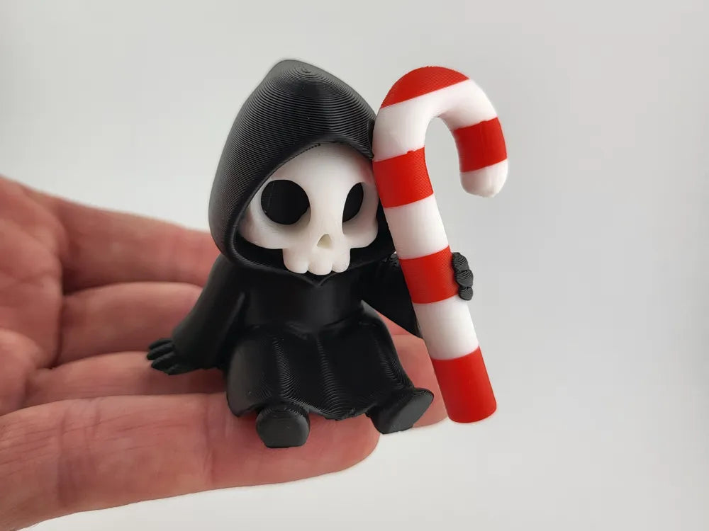 Grim Reaper Figurine Holiday Candy Cane