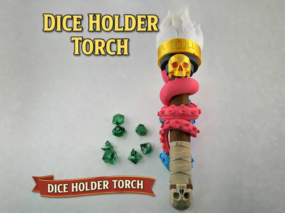 Abyssal Torch Dice Holder - Torch of the Deep DnD