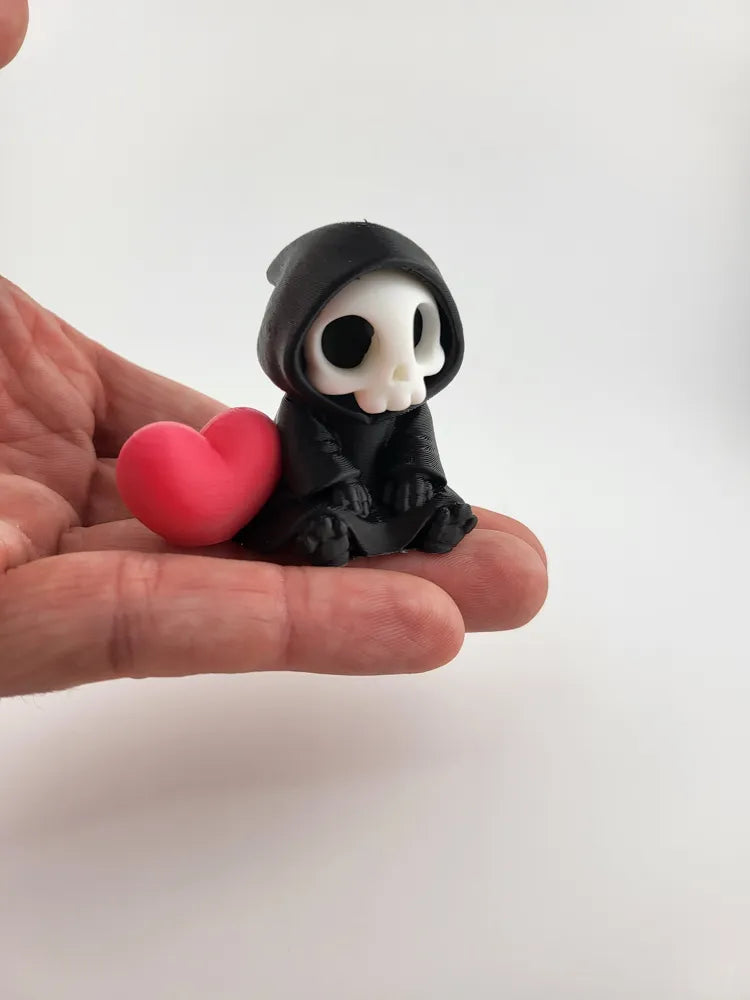 Reaper with Heart Kawaii Gothic Valentine Figurine