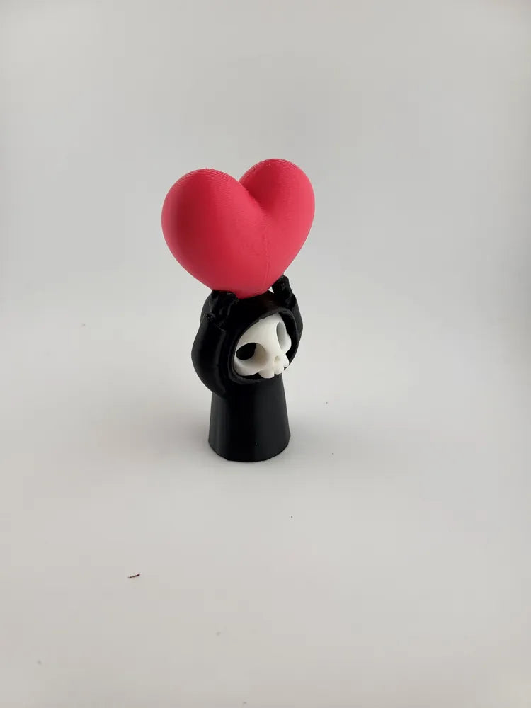 Skeleton Holding Heart Kawaii Gothic Mini Figurine