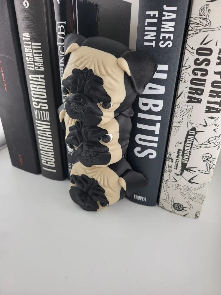 Three Pugs Book Nook Printed Bookend Insert