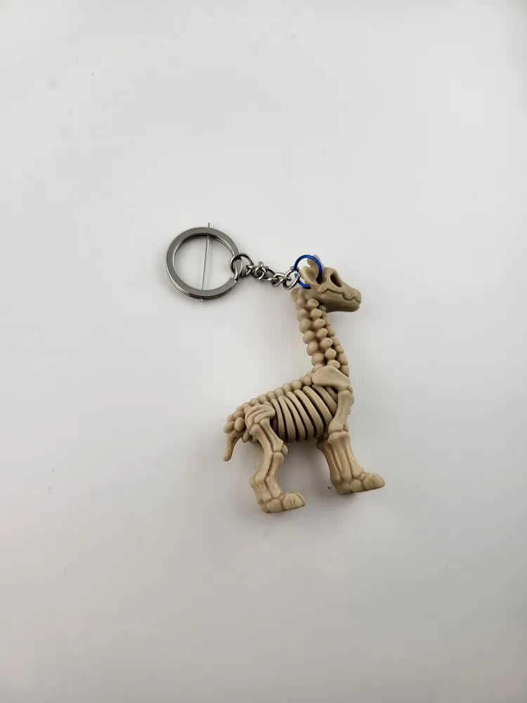 Skeleton Giraffe Keychain Cute Animal Skeleton