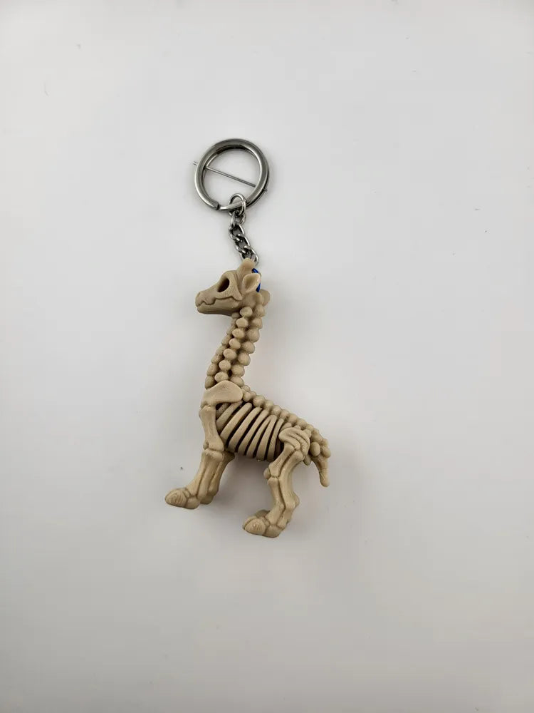 Skeleton Giraffe Keychain Cute Animal Skeleton
