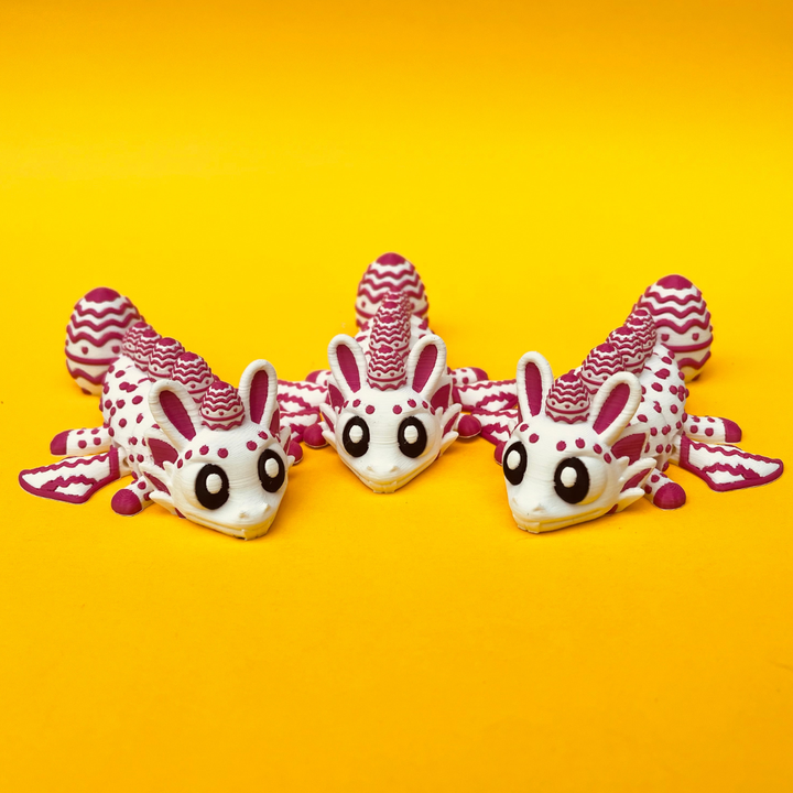 Flexi Easter Bunny Dragon And Egg Box, Articulated Winged Dragon