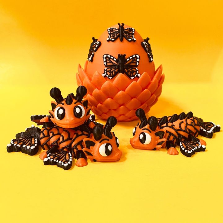 Flexi Butterfly Dragon And Egg Box, Articulated Winged Dragon