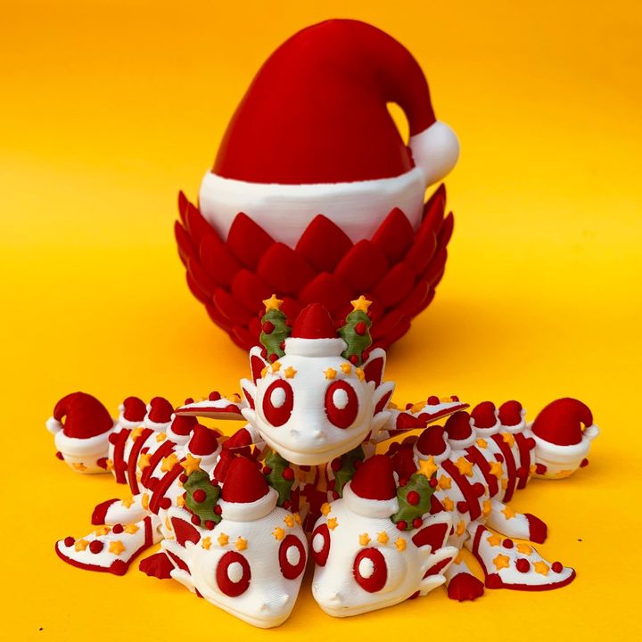 Articulated Christmas Dragon And Egg Storage Box