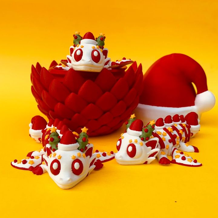 Articulated Christmas Dragon And Egg Storage Box