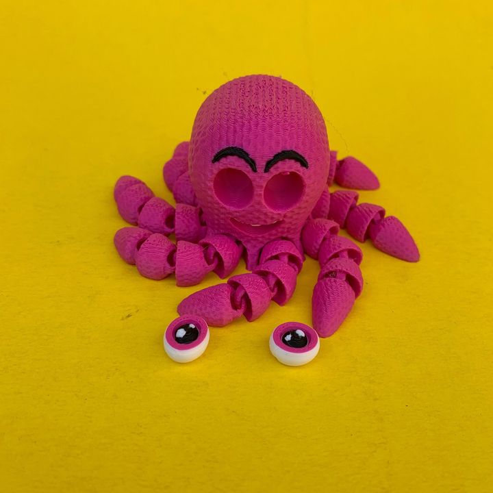 Articulated Knitted Baby Octopus: Pen Topper