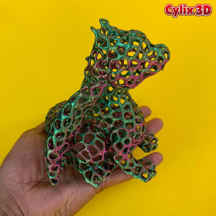 Dragon Vornoi Home Decor: Tealight Hole Version