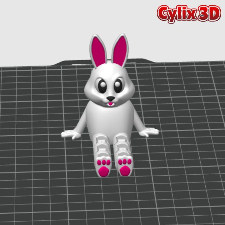Flexi Easter Bunny And Egg STL 3D Print File