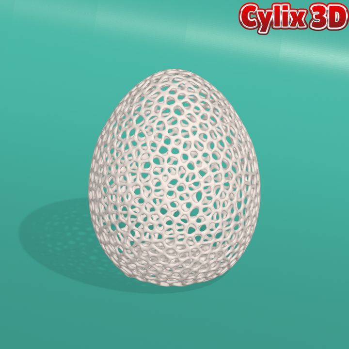 Easter Egg Voronoi, No Support 3D Print Tealight