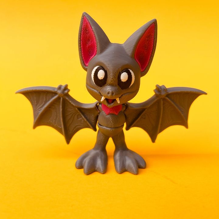 Articulated Bat, Flexi STL With Tree Branch Fidget Toy