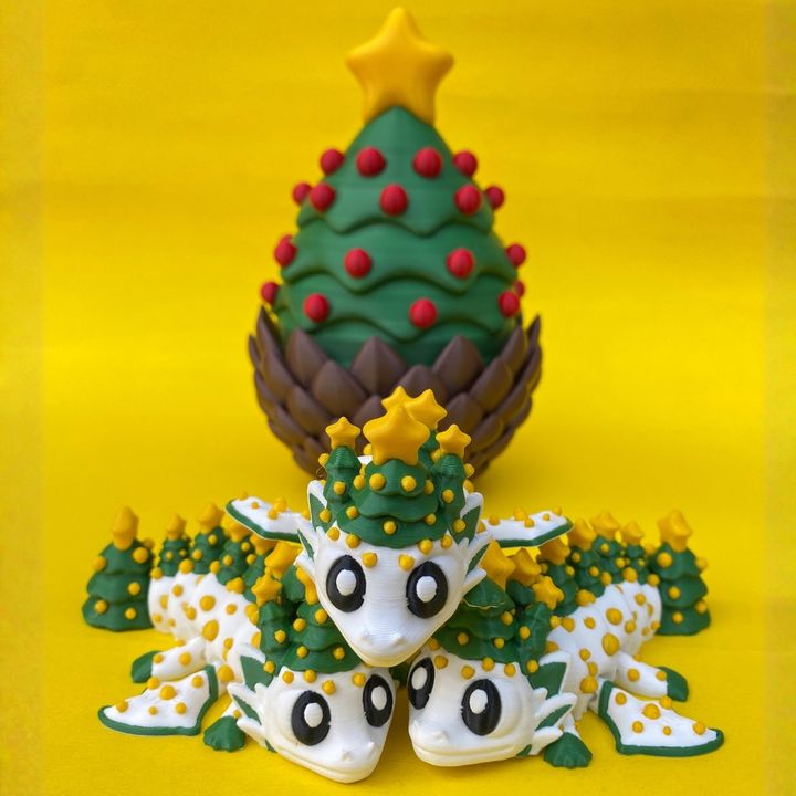Articulated Christmas Tree Dragon And Egg Storage Box