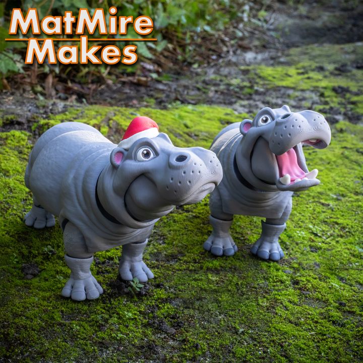 Hippo + Santa Hat
