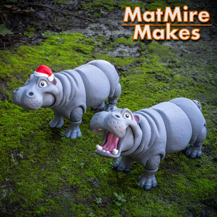 Hippo + Santa Hat