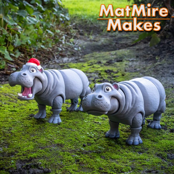 Hippo + Santa Hat