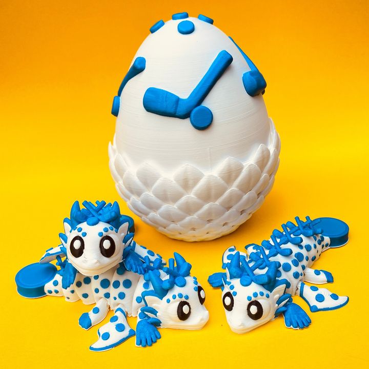 Articulated Ice Hockey Dragon And Egg Box