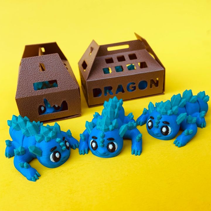 Articulated Flexi Mini Crystal Dragon & Bag Box