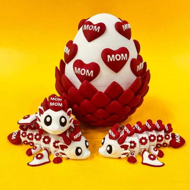 Flexi Mom Mothers Day Dragon And Egg Box, Articulated Winged Dragon