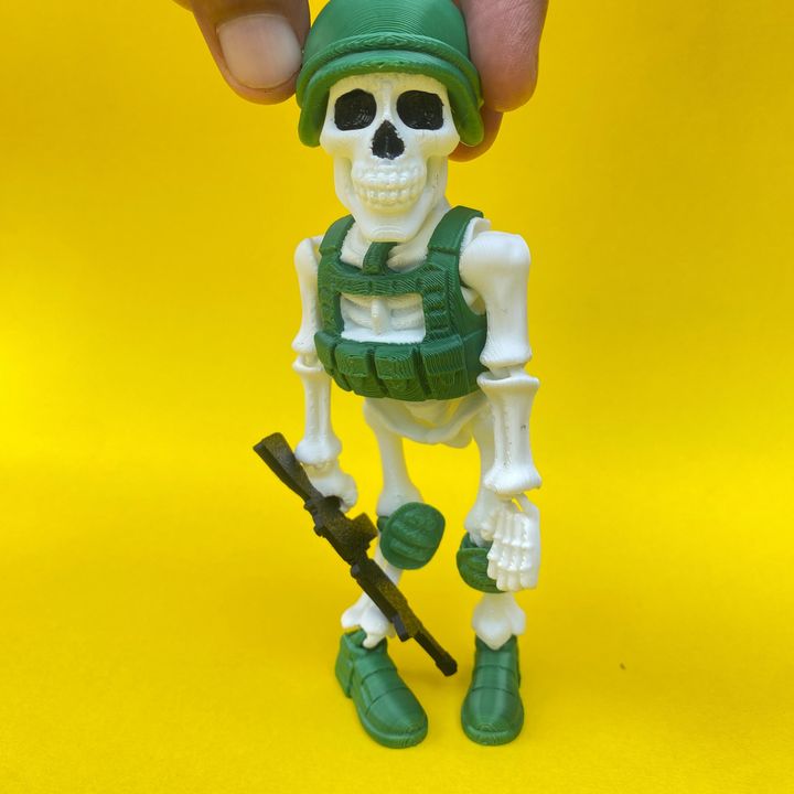 Articulated Skeleton Soldier With Gun