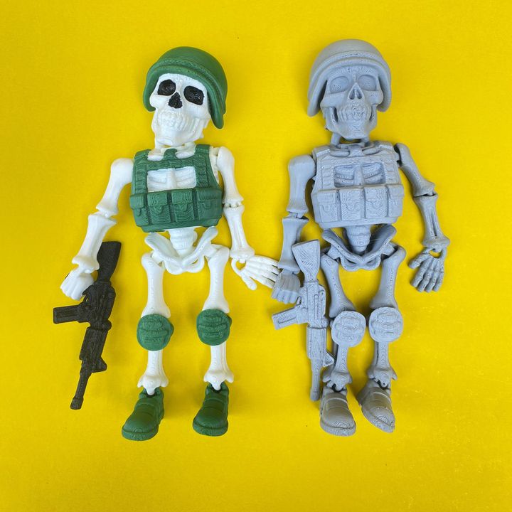 Articulated Skeleton Soldier With Gun