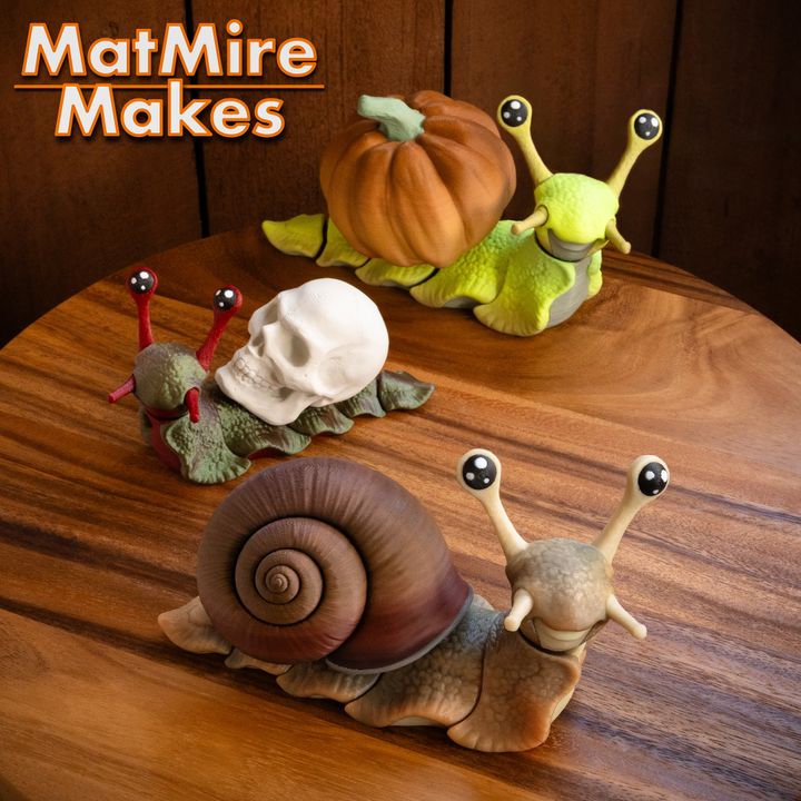 Snail & Slug with Holiday Extras, Articulated fidget figure