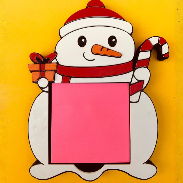 Snowman Sticky Note Holder: Christmas Desk Organizer