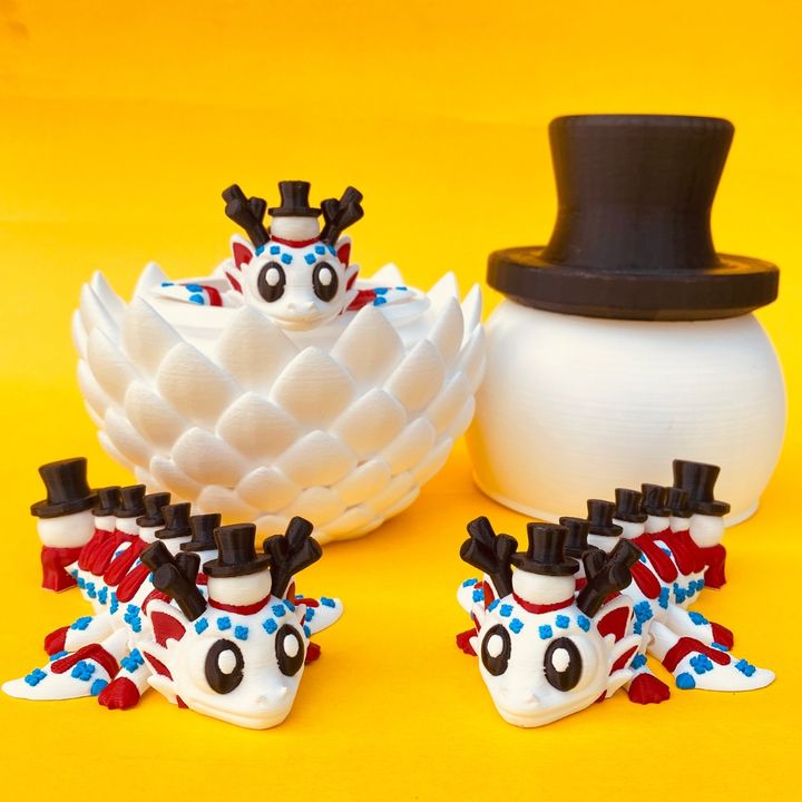 Articulated Snowman Dragon And Egg Storage Box