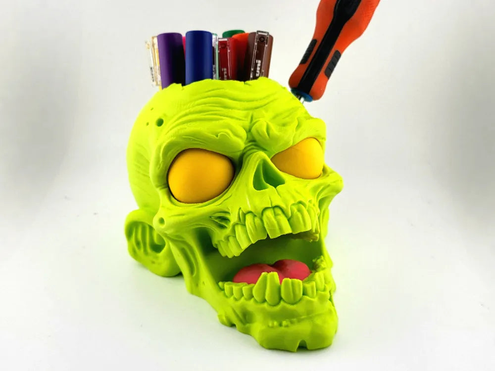 Zombie Skull Tool & Pen Holder Desk Organizer Pens
