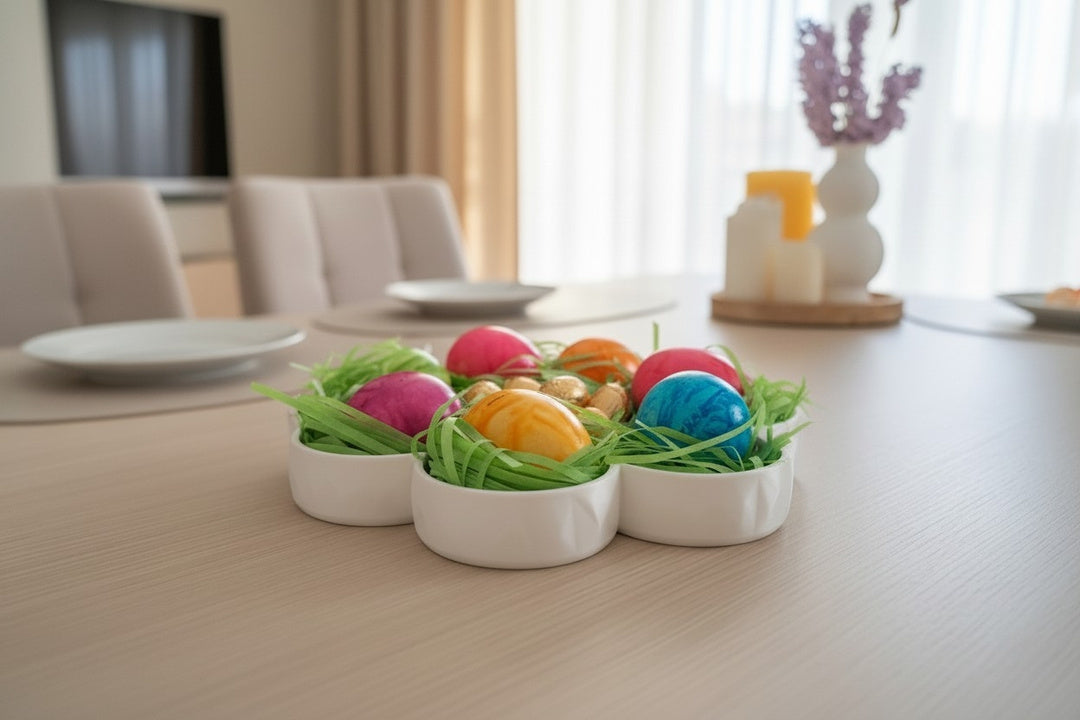 Flower-Shaped Low Poly Decorative Tray