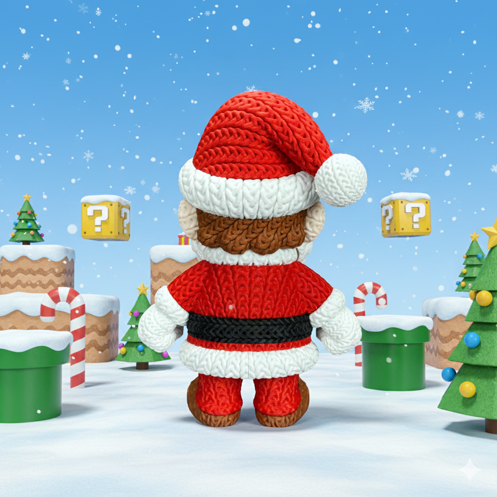 Xmas Special Mario Santa Mario Knitted - Crochet