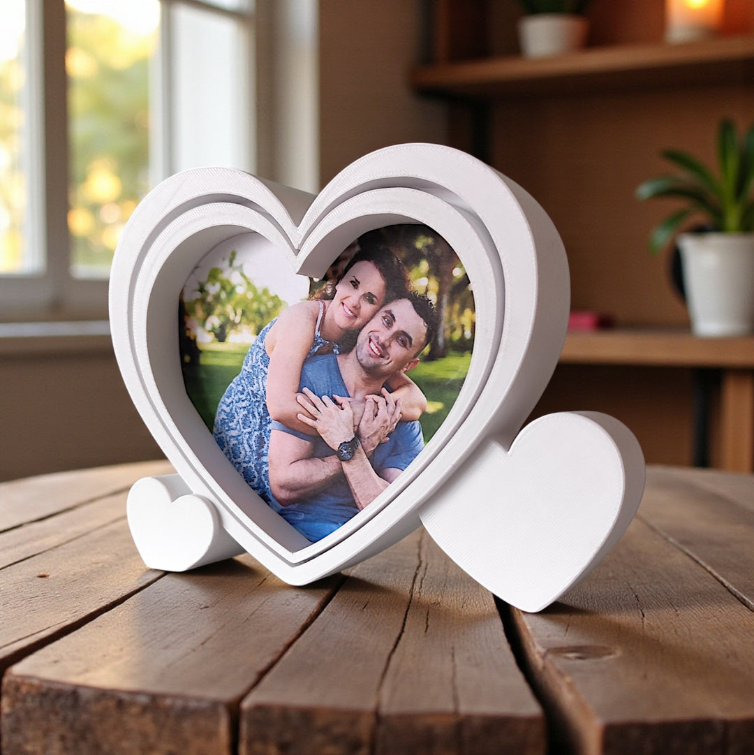 Heart-Shaped Picture Frame with Cutting Templat