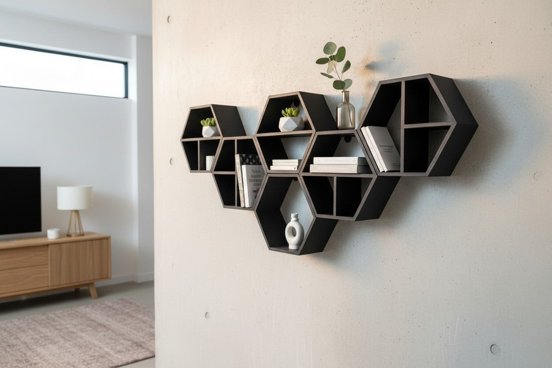 Modular Hexagonal Shelf Set