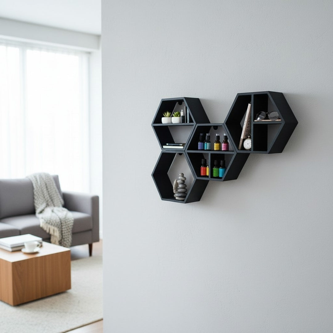 Modular Hexagonal Shelf Set