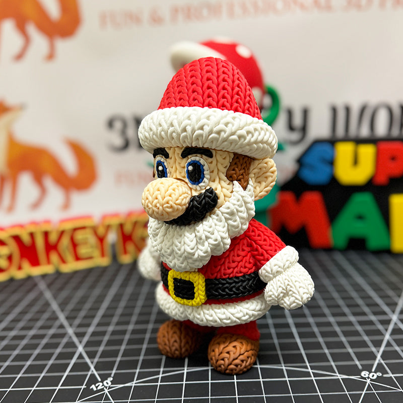 Super Mario X-Mas Special - 8" Mario Santa Knitted - Crochet