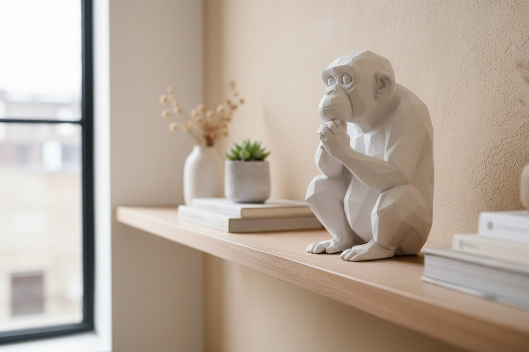 Thoughtful Low Poly Chimpanzee