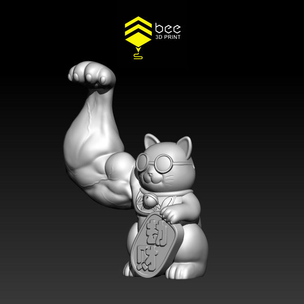 Muscle Arm Lucky Cat Ready