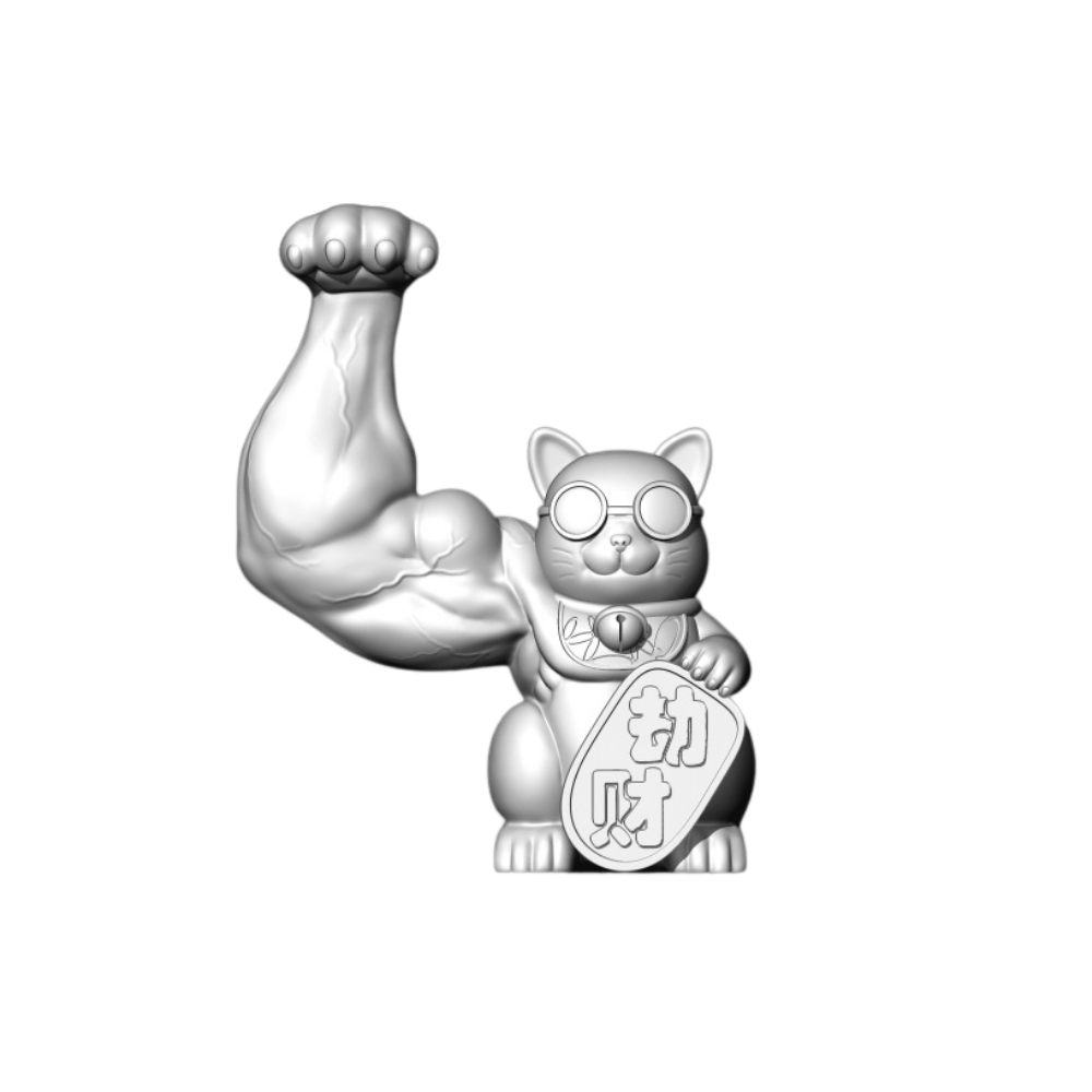 Muscle Arm Lucky Cat Ready