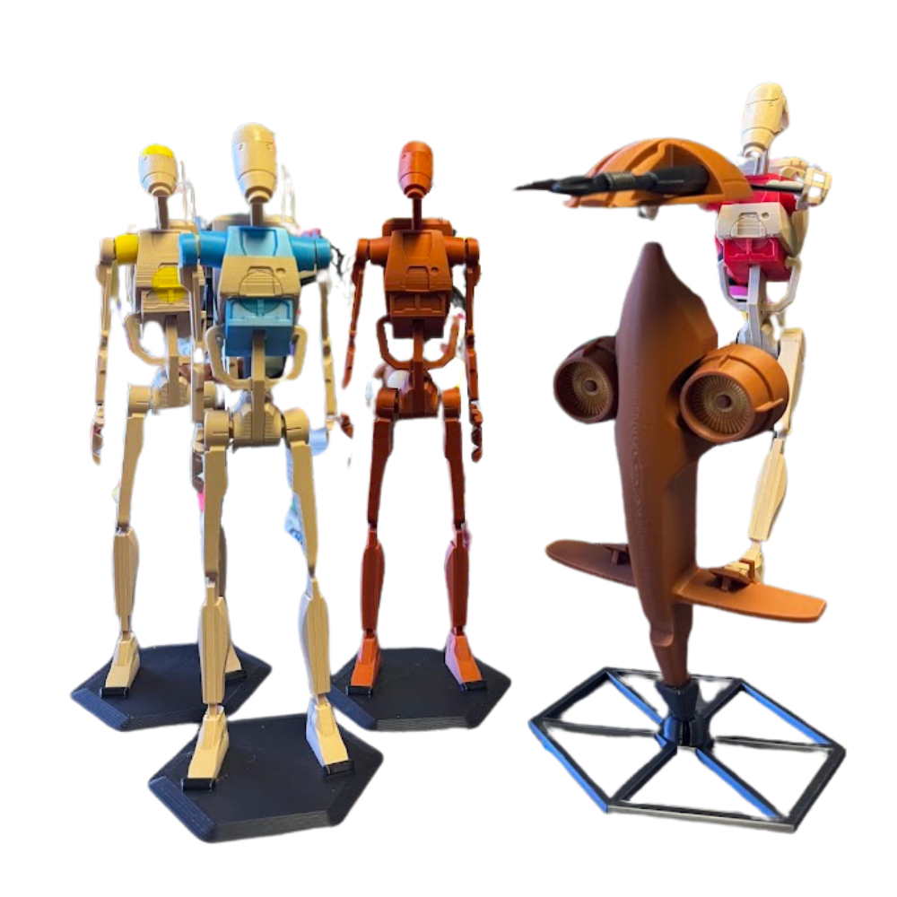Star Wars - 12" Battle Droids Multi-coloured & 14" Battle Droid STAP