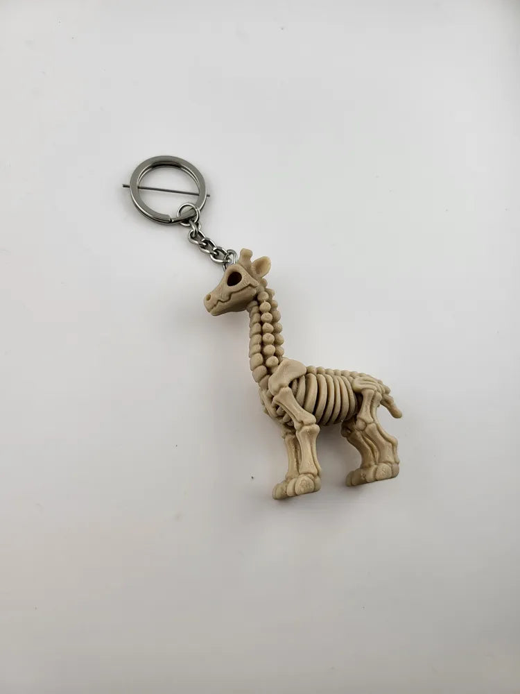Skeleton Giraffe Keychain Cute Animal Skeleton
